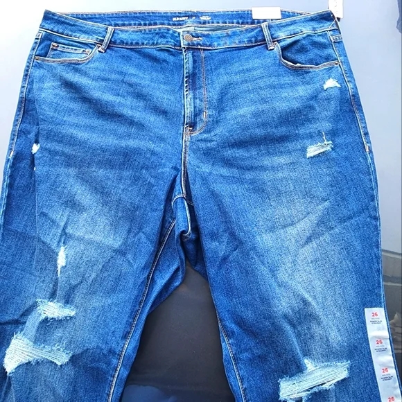 Old Navy Women's blue jeans pants 👖 power slim straight mid-rise - Picture 3 of 8